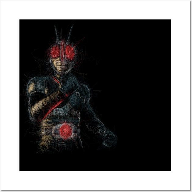 Kamen Rider Black RX Scribble Art Wall Art by tyooo